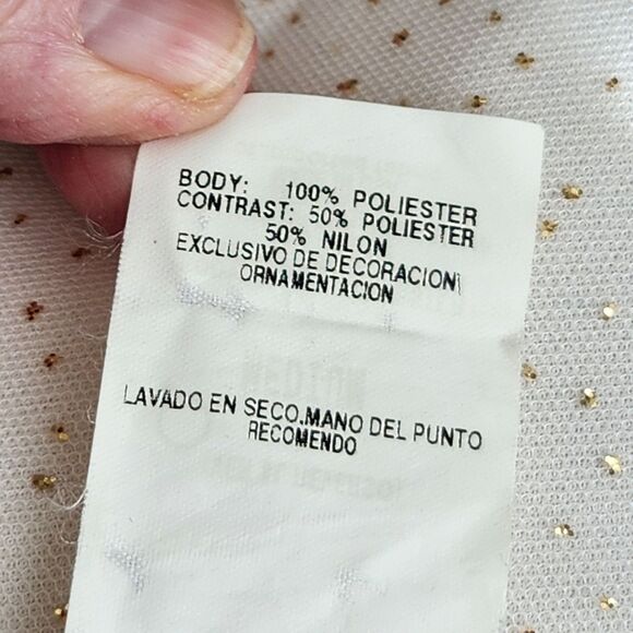 Speechless VTG Y2K Balletcore Midi Dress-M-Ivory/Gold Glitter Tulle-Ruched-Fairy - Picture 12 of 13